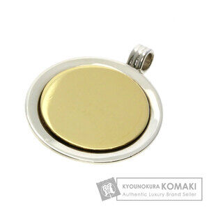 Tiffany Co Circle Pendant Top Silver Yellow Gold
